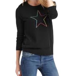 GAP Intarsia Rainbow Star Sweater Size L